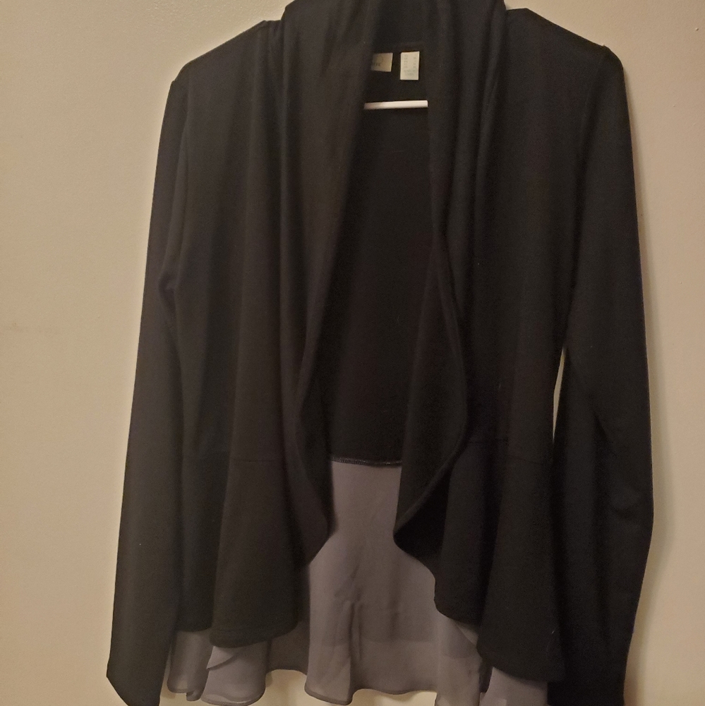 Logo lounge  Frank Terry peplum Cardigan with shiffon hem